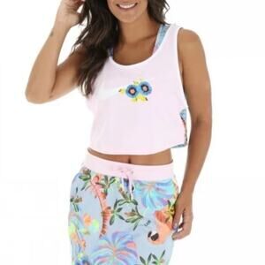 Nike Hyper Femne Pink Blue Cropped Tank Top XL‎